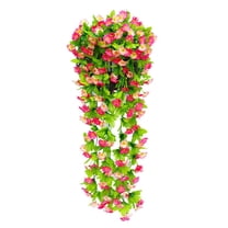 Fake Red Roses,Hanging Hanging Basket Bunch Violet Flower Hanging Garland Wisteria Orchid Wall Artificial Flowers Artificial Artificial Flowers