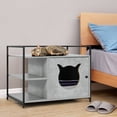 thumbnail image 6 of Demi Bonn 30" Hidden Cat Litter Box Enclosed Furniture, Indoor Wood Cat House with Iron Sturdy Structure, Gray, 6 of 8