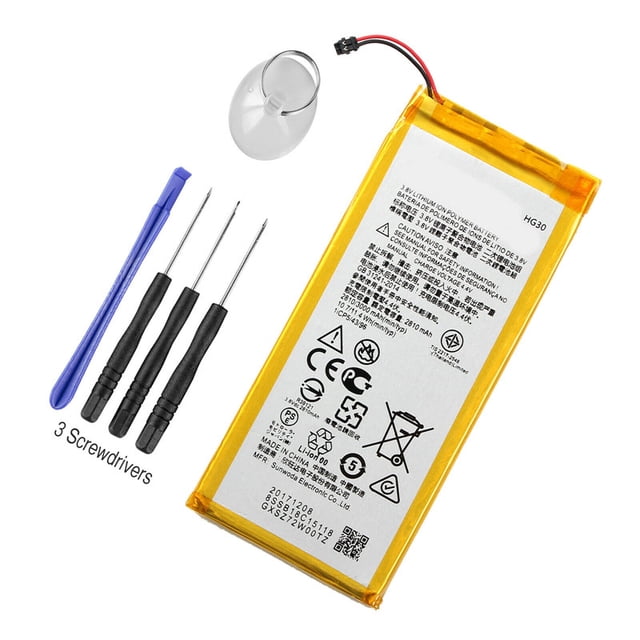 Batterie de Remplacement avec Ensemble d'Outils pour Motorola Moto G6 XT1925 XT1860, HG30