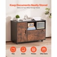 thumbnail image 2 of KFFKFF Wood File Cabinet, Mobile Filing Cabinet with Open Shelves, Lockable Lateral Rolling File Storage with Adjustable Shelves, Free Standing Printer Stand, 2 of 9