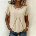 thumbnail image 2 of GUACER Womens Eyelet Lace Crew Neck Tops Short Sleeve Hollow Out Boho Blouses Summer Relaxed Fit Shirts, 2 of 5