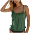 thumbnail image 3 of Womens 2026 Flowy Tankini Tops Only - Modest Bathing Suit Loose Fit Swimsuit Swim Tops No Bottom (Army Green, XL), 3 of 7