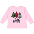 thumbnail image 3 of Inktastic Feliz Navidad Plaid Trees Boys or Girls Long Sleeve Toddler T-Shirt, 3 of 5