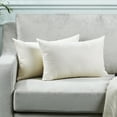 thumbnail image 1 of 3S Brother's Solid Cushion Cover Super Soft & Cozy Home Décor Throw Pillow Case for Chair Couch Bedroom & Livingroom Décor Pillowcase with Invisible Zipper Set of 2 Pieces - Cream 12"x20" Each, 1 of 8