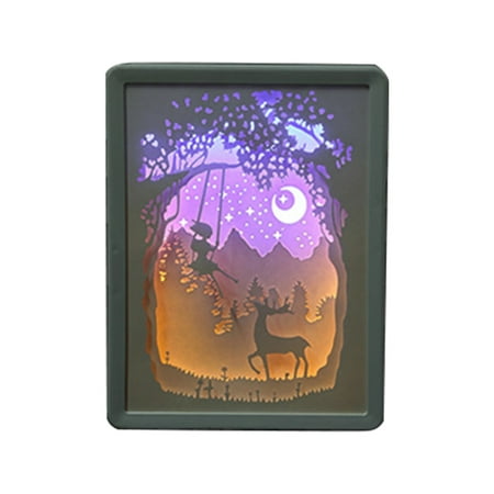 

cuitcosohg 3d Modeling Lamp Valentine S Day Light and Shadow Paper Carving Lamp Night Lights E Paper plastic
