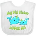 thumbnail image 3 of Inktastic My Sister Loves Me- Cute Narwhal Boys or Girls Baby Bib, 3 of 4