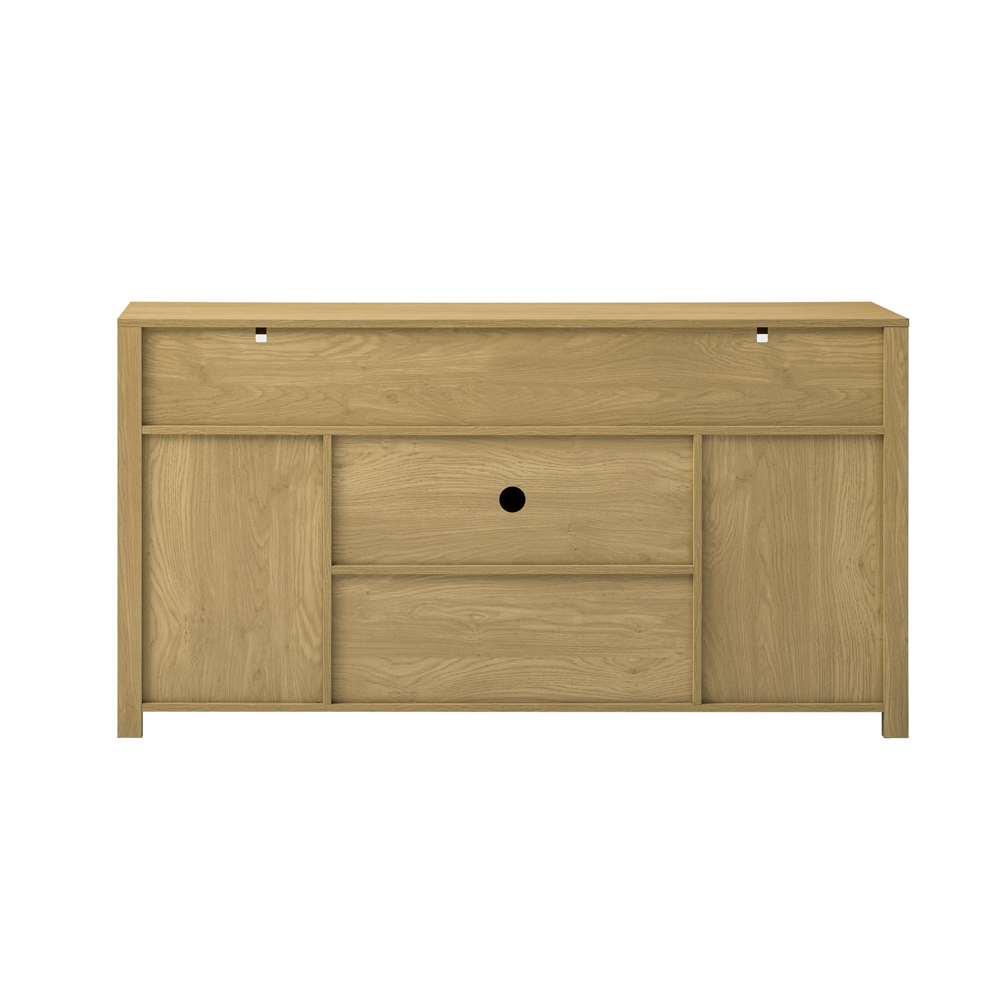 Aukfa 59.3" Sideboard Buffet Cabinet w/Mesh Panel Doors,Large Storage Cabinet for Kitchen Dining Living Room,Natural