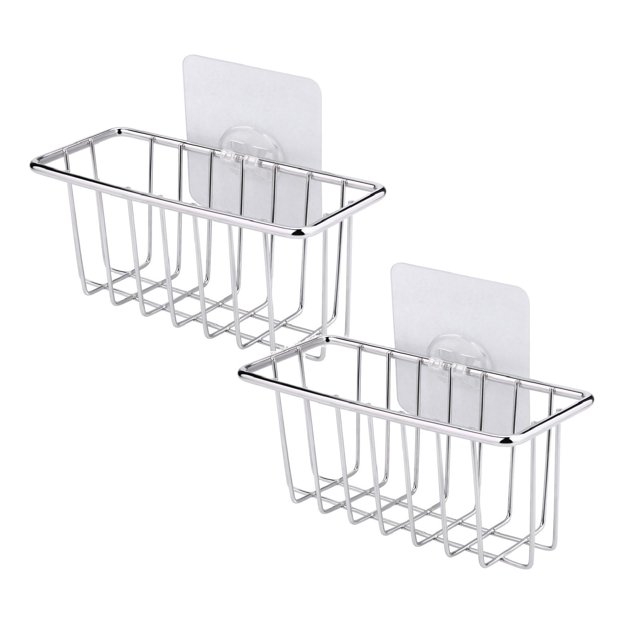 Oleegame 2PC Spoon And Lid Rest Organizer Shelf Stainless Caddy Storage Holder Sponge Sponge Sink Kitchen,Dining & Bar Silver