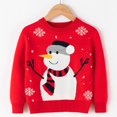 thumbnail image 4 of HILEELANG little Boy Girl Christmas Sweater Knite Pullover Xmas Red Snowman Sweatshirts Tops 5-6T, 4 of 8