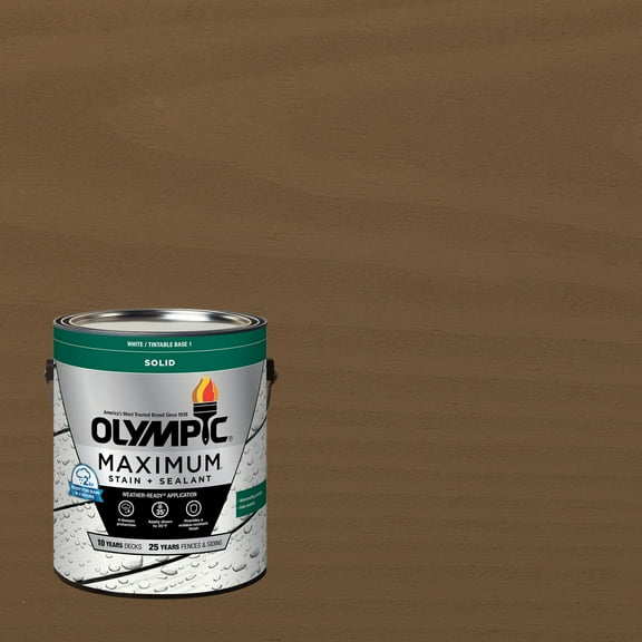 Olympic Maximum 1 GallonSC-1077 Smoky Suede Solid Color Exterior Stain and Sealer in One