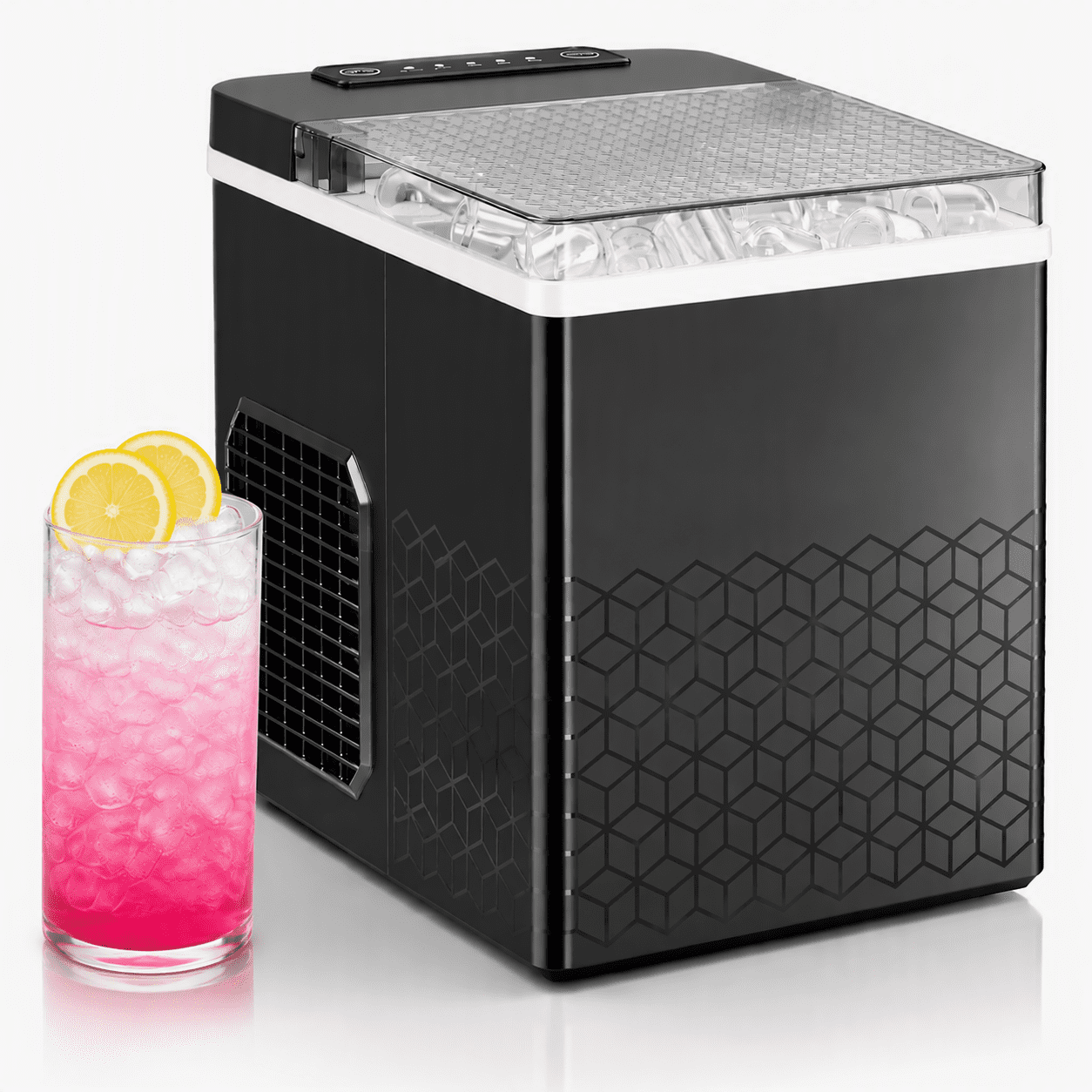 Moifoi Countertop Ice Maker Machine, 8 Ice Cubes in 6 mins, 27lb/Day Ice with 2 Sizes- Portable Mini, Energy Saving & Basket/Scoop for Home