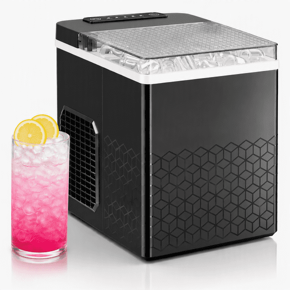 Moifoi Countertop Ice Maker Machine, 8 Ice Cubes in 6 mins, 27lb/Day Ice with 2 Sizes- Portable Mini, Energy Saving & Basket/Scoop for Home