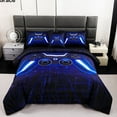 thumbnail image 3 of URBONUR Gaming Boys Comforter Set Queen Size Blue Video Game Bedding Set 6 Pieces Gamer Console Black Bed in a Bag with Sheet Sets for Boys Kids Teens(Blue Queen), 3 of 11
