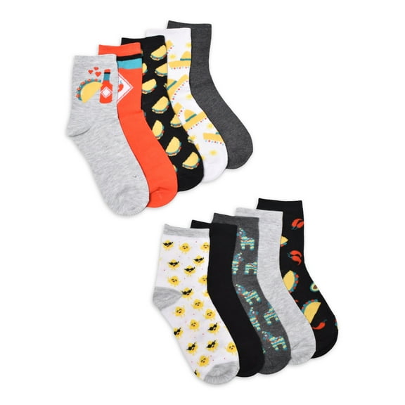 No Boundaries Junior's Crew Socks, 10-Pack