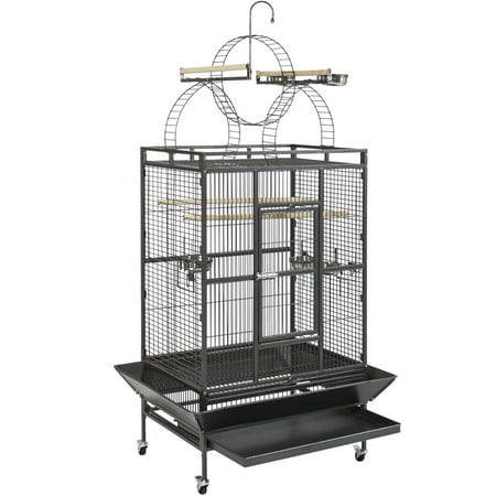 Best Choice Products Large Parrot Bird Flight Finch Macaw Cage Pet Supply Aviary House w/ Free Toy - Black