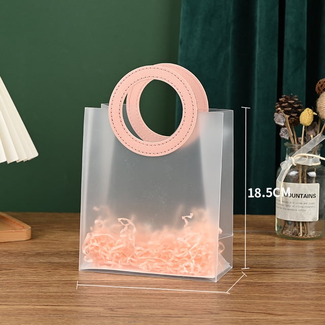 Bolsa de regalo de mano esmerilada, bolsa de plástico transparente para el festival Tanabata, bolsa de embalaje para regalo de cumpleaños, bolsa de regalo de boda