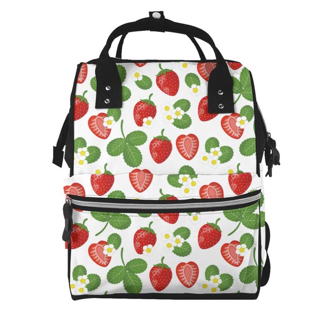 Easygdp Strawberry para Bolsa de Bebé de Gran Capacidad con Múltiples Bolsillos, Bolsa de Pañales para Padres, Bolsa de Viaje Organizada y Elegante