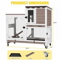 thumbnail image 5 of Aivituvin Rabbit Cage Indoor Outdoor Bunny Hutch on Wheels, 2 Story Wood Guinea Pig Cages with 2 Deeper Pull Out Trays, 5 of 11