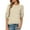 Beige, variant on Women's 3/4 Sleeve Open-Back Blouse Crew Neck Bow-Tie Back Fashion Shirt Versatile Casual Summer Top,XXL,Pink