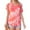 Red, variant on Women's Tie Dye V Neck Short Sleeve Loose Tee Shirt