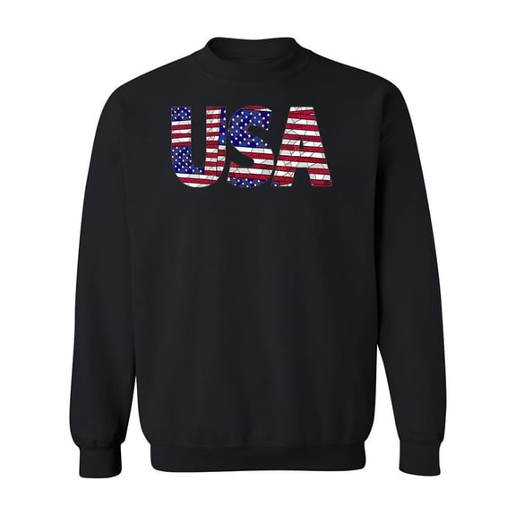 Usa Broken Flag Design Sweatshirt Men -Image by Shutterstock, Male Large