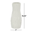 thumbnail image 3 of DecMode 16" Geometric White Ceramic Vase, 3 of 7