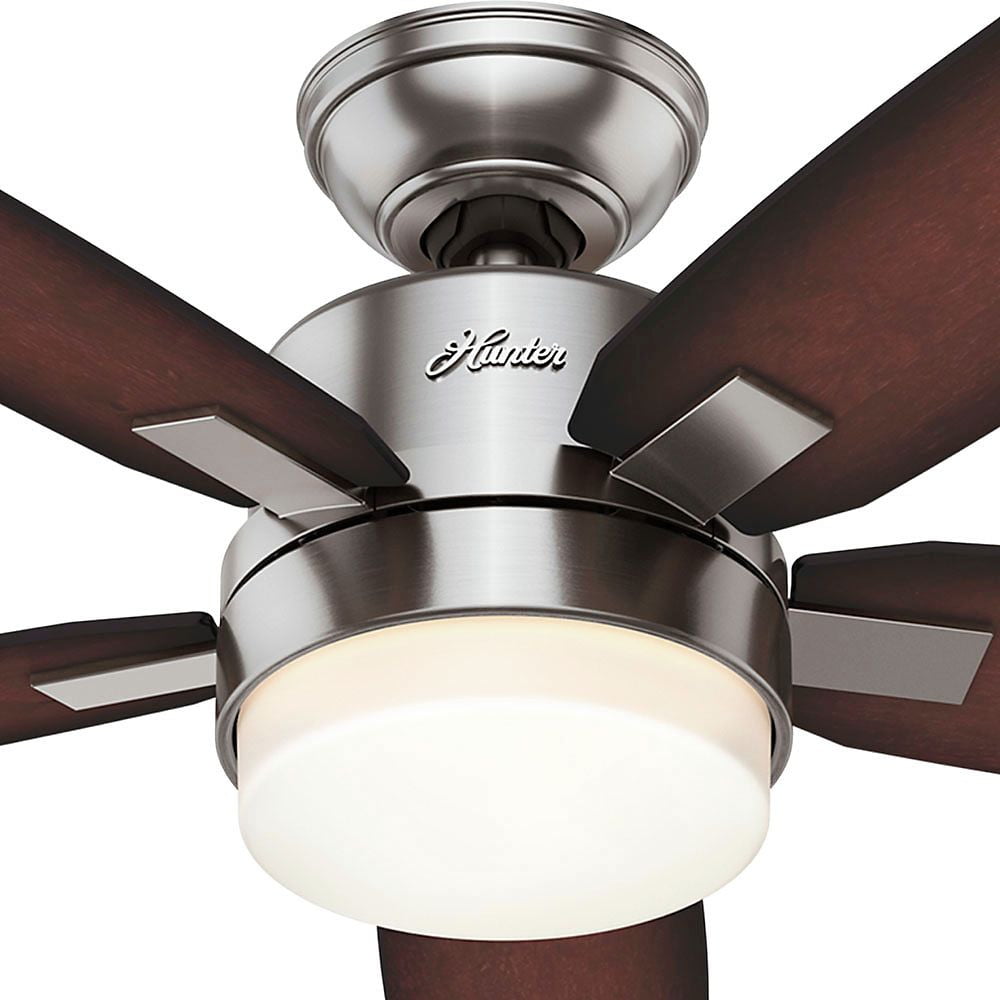 Hunter 54 Windemere Brushed Nickel Ceiling Fan With Light Kit And Remote