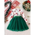 thumbnail image 5 of Christmas Girls Tulle Splice Long Sleeve Tutu Dress, Cute & Smart Holiday Party Dresses Outfit For Kids/ Toddlers, Gift Choice, 5 of 5
