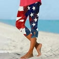 thumbnail image 2 of QATAINLAV Womens 4th of July Outfits Capri Pant Fashion USA Flag Graphic Cropped Leggings Summer Casual Tight Knee Length Yoga Pants Navy L Mothers Day Gifts, 2 of 6