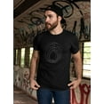 thumbnail image 2 of Cool 3D Circle pattern Men Black T-Shirt, Male 3X-Large, 2 of 4