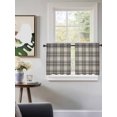 thumbnail image 3 of Buffalo Plaid Tier Curtains 24 Inch Length,Sheer Curtains for Bedroom Living Room Jet Black Gray Farmhouse Gingham Striped Short Kitchen Curtains Drapes for Small Half Window 27.5"x24" 2 Panels, 3 of 7