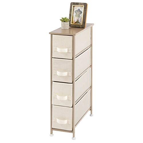 mDesign Narrow Vertical Dresser Storage Tower Sturdy Metal Frame