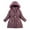 Purple, variant on Girls Winter Fleece Coats Lined Warm Long Puffer Jackets Kids Windproof down Overcoats Outerwear
