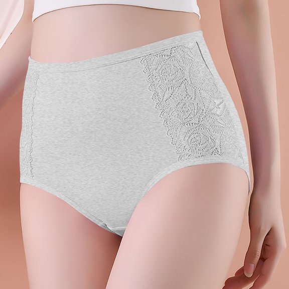 HongQid Womens High Waisted Seamless Underwear Stretch No Show Tummy Control Panties Hipster Full Coverage Briefs Gray XL