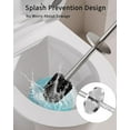 thumbnail image 5 of Toilet Brush and Holder Set, 2 Pack Stainless Steel Toilet Bowl Brush with Lid, Rust Proof Toilet Cleaner Brush with Caddy, Durable Bristles, Splash Proof, Ideal for Bathroom (Brushed Nickel), 5 of 7