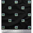 thumbnail image 1 of Soimoi Black Cotton Jersey Fabric Boxes & Artistic Leaves Print Fabric by Yard 58 Inch Wide, 1 of 1
