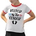 thumbnail image 2 of Keeper of the Gender Ringer Tee Shirt Unisex 2X-Large White/Red, 2 of 5