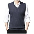 thumbnail image 2 of uikmnh Fall Sweater Male Knitted Vest Vest V Neck Sleeveless Padded Sweater Vest, 2 of 9