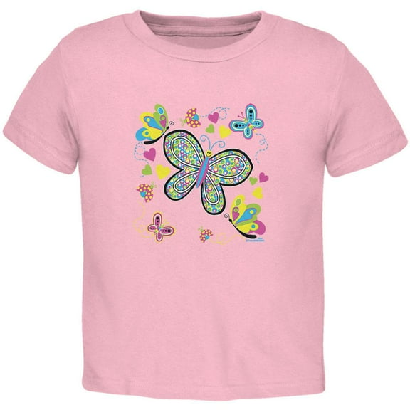Butterflies Toddler T Shirt Light Pink 4T
