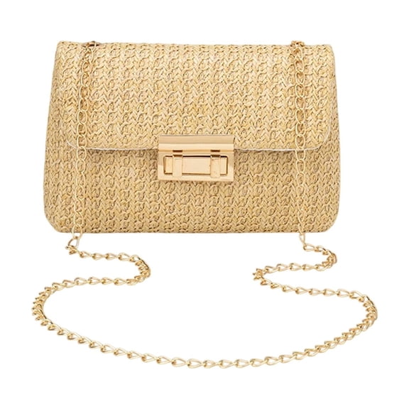 Stylish Straw Weave Double,Beach Bag Handmade High Capacity, Are All Favoring Straw Beach Bags ,For Straw, Purse, Designer, Evening, Summer, Beach (Khaki)