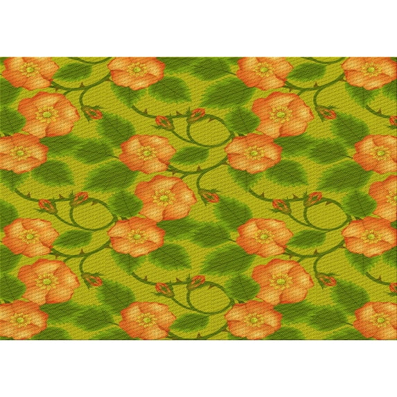 Ahgly Company Machine Washable Indoor Rectangle Transitional Green Area Rugs, 7' x 10'