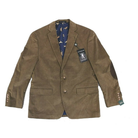 Lauren by Ralph Lauren Mens Sport Coat Long Corduroy Brown 46