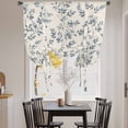 thumbnail image 3 of Navy Blue Leaves Tie Up Curtains for Windows, Adjustable Balloon Window Shades, Vintage Summer Botanical Farmhouse Rustic Kitchen Window Treatments Farmhouse Short Curtains with Rod Pocket 42"x45", 3 of 8