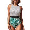 thumbnail image 1 of Maillots de Bain pour Femmes Rondes Mode Maillot de Bain Aguichant Rayé Imprimé Dos Nu Maillot de Bain une Pièce Maillots de Bain Femmes en Liquidation, 1 of 5