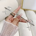 thumbnail image 1 of Gafas para miopía sin montura con corte de diamante, gafas de moda con destellos finos y luz de estrellas, gafas antiazules de moda para mujer, 1 of 4