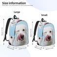 thumbnail image 4 of Rocae Puppy Licks Nose for Durable Canvas Backpack Leisure Large Bag Travel Rucksack Multi-function Backpack Medium, 4 of 8