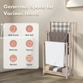 thumbnail image 5 of Gymax 3-Bar Freestanding Towel Rack w/ Bottom Storage Shelf Anti-toppling Device Washed White, 5 of 10