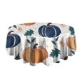 thumbnail image 5 of Fall Leaves Pumpkin Round Tablecloth 60" X 60",Wrinkle Wipeable Table Cloth for Kitchen Dining Room Picnic Patio Party, 5 of 6