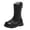 Black, variant on Mid-Calf Boots for Girls Kids Sequin Faux Leather Combat Boots Chunky Sole Non-Slip Winter Boots for Toddler Girls