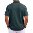 thumbnail image 5 of Hsovts Polo Shirts for Men Cotton Pique Short Sleeve Summer T-Shirts Business Casual Collared Moisture Wicking Golf Shirts Blue XL, 5 of 8